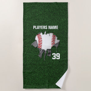 Torn Baseball Beach Towel