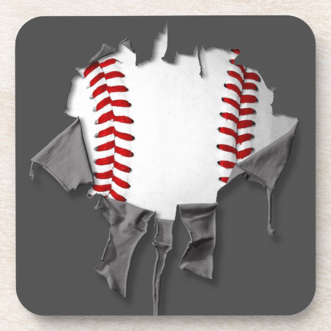 Torn Baseball Coaster (Front)