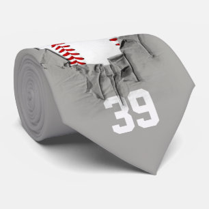 Torn Baseball (dark/personalised) Neck Tie