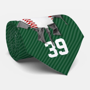 Torn Baseball (dark/personalised) Tie