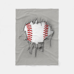 Torn Baseball Fleece Blanket