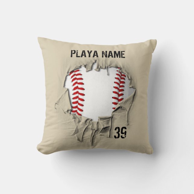 Torn Baseball (personalised) Cushion (Front)