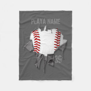 Torn Baseball (personalised) Fleece Blanket