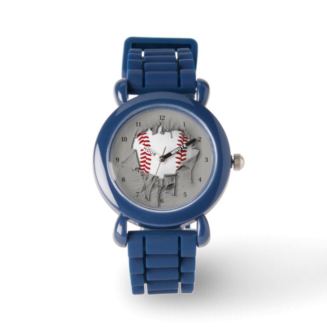 Torn Baseball Wrist Watch (Front)