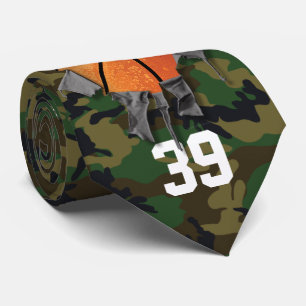 Torn Basketball (camo/personalised) Neck Tie