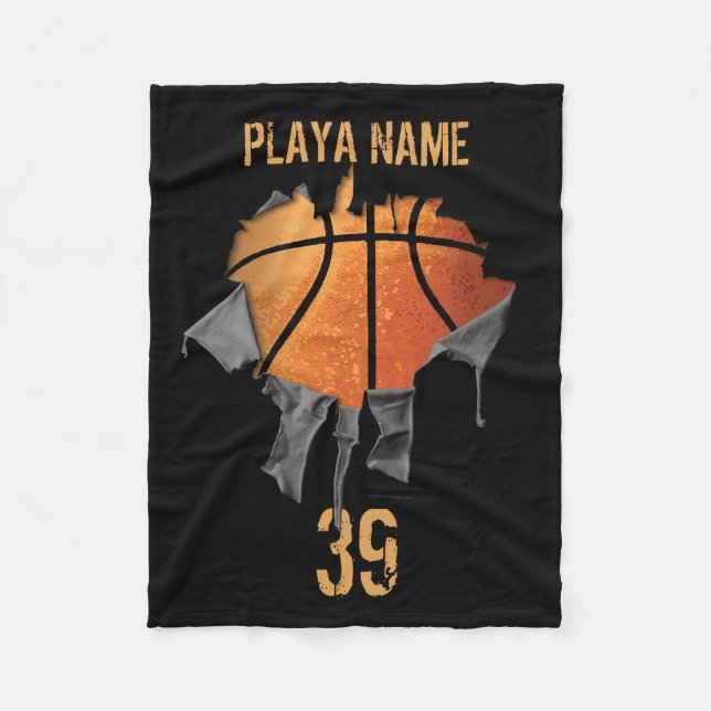 Torn Basketball Fleece Blanket (Front)