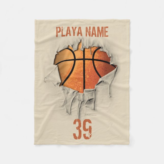 Torn Basketball Fleece Blanket (Front)