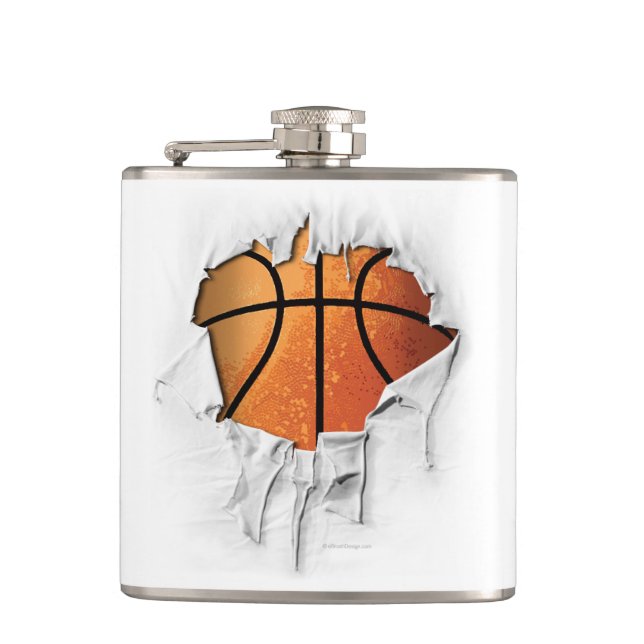 Torn Basketball Hip Flask (Front)