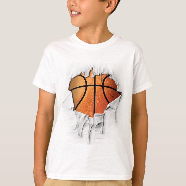 Torn Basketball (number & name) T-Shirt (Front)