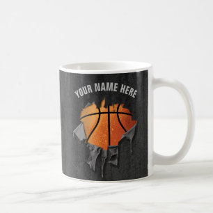 Torn Basketball (Personalised) Coffee Mug