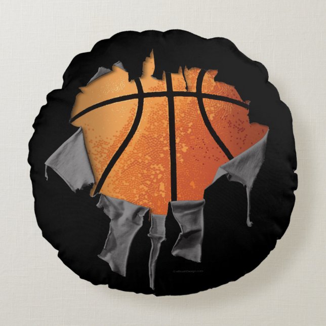Torn Basketball Round Cushion (Front)
