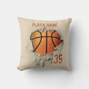 Torn Basketball Throw Pillow