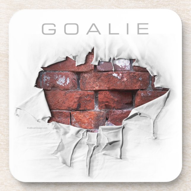 Torn Brick Wall Goalie (Hockey) Coaster (Front)