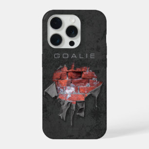 Torn Brick Wall Goalie (Hockey) iPhone 15 Pro Case