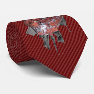 Torn Brick Wall Goalie (Hockey) Neck Tie
