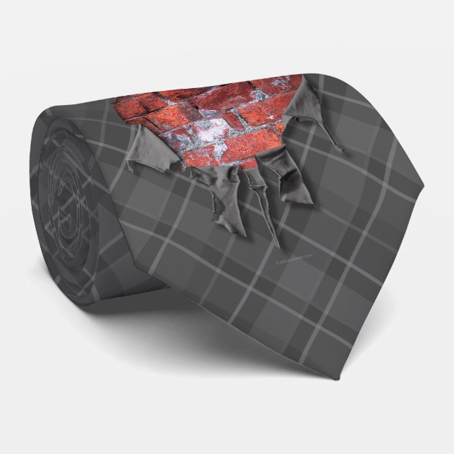 Torn Brick Wall Goalie (Hockey) Tie (Rolled)