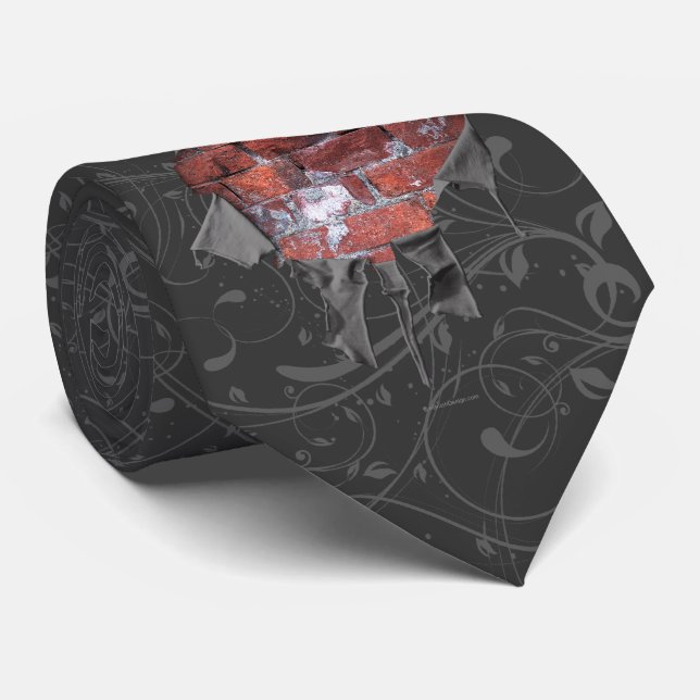 Torn Brick Wall Goalie (Hockey) Tie (Rolled)