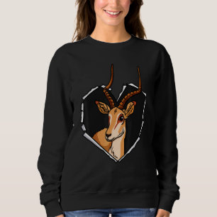Torn Cloth Antelope Face Torn Hole Heart Antelope Sweatshirt