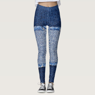 Torn denim: blue jeans fabric. leggings