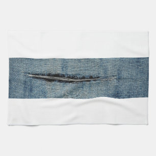Torn Denim Tea Towel