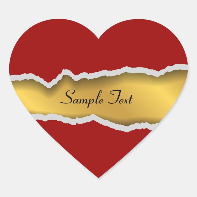 Torn Design Heart Sticker (Front)