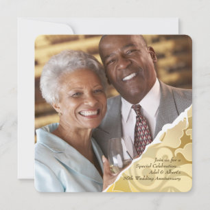 Torn Edges Photo Anniversary Invitation