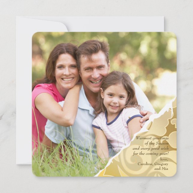 Torn Edges Photo Holiday Card (Front)