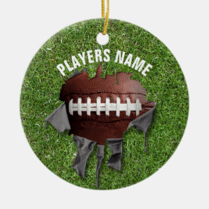 Torn Football Ceramic Ornament