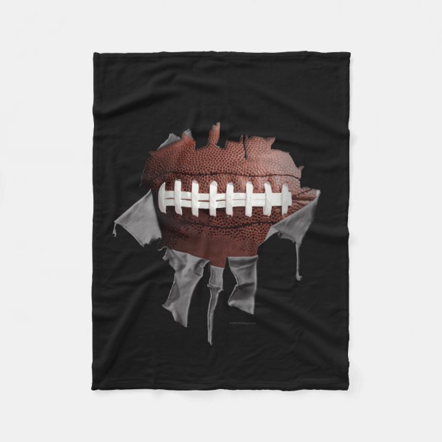 Torn Football Dark Fleece Blanket (Front)