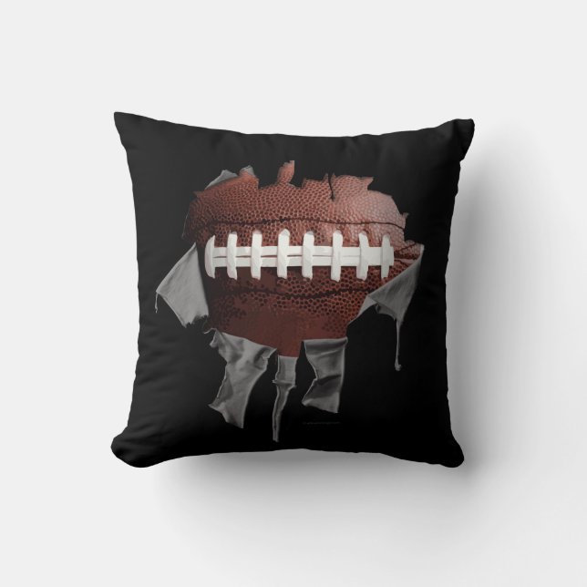 Torn Football Dark Pillow (Front)