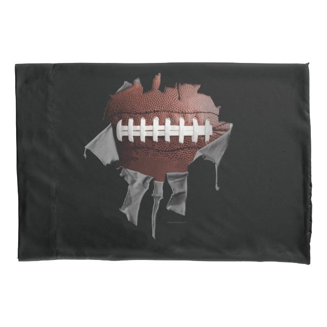Torn Football Dark Pillowcase (Front)