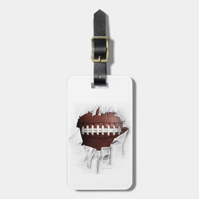 Torn Football Luggage Tag (Front Vertical)