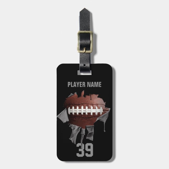 Torn Football (personalised) Luggage Tag (Front Vertical)