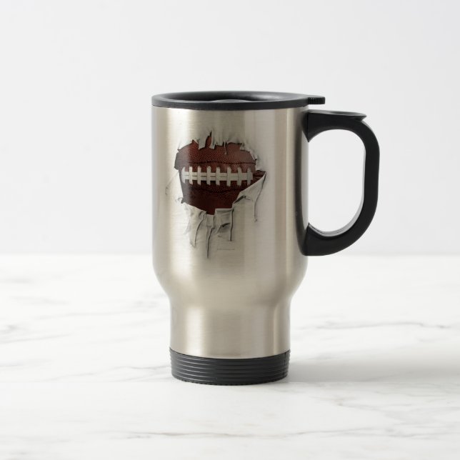 Torn Football Travel Mug (Right)