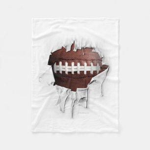Torn Football White Fleece Blanket