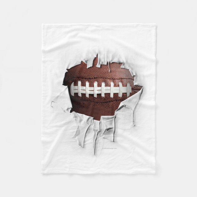 Torn Football White Fleece Blanket (Front)