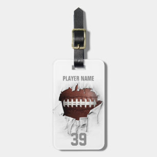 Torn Football (white personalised) Luggage Tag