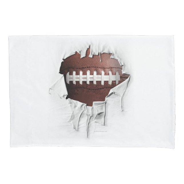 Torn Football White Pillow Case (Front)