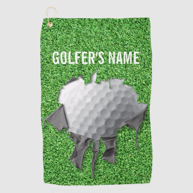 Torn Golf Ball (Customisable) Towel (Front)