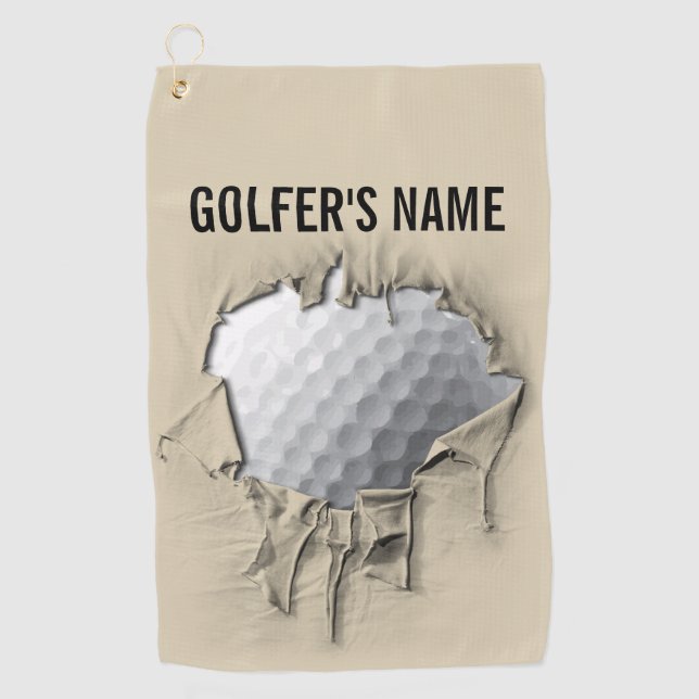 Torn Golf Ball (Customisable) Towel (Front)