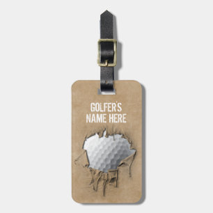 Torn Golf Ball (Personalize) Luggage Tag