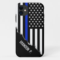 Torn Out Look | Thin Blue Line American Flag
