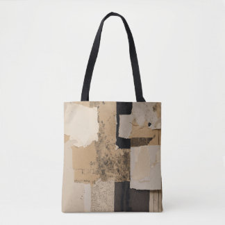 "Torn Page Design Pillow - Cream and Black Riso Te Tote Bag
