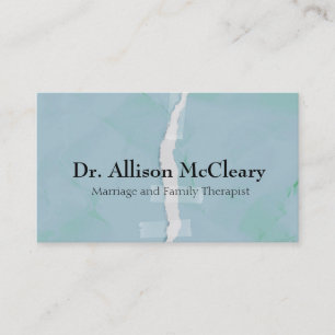 Torn paper business card