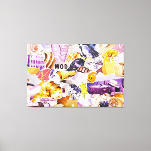Torn Picture Collage Colourful Magazine Canvas Art