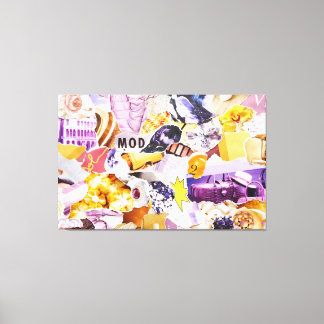 Torn Picture Collage Colourful Magazine Canvas Art