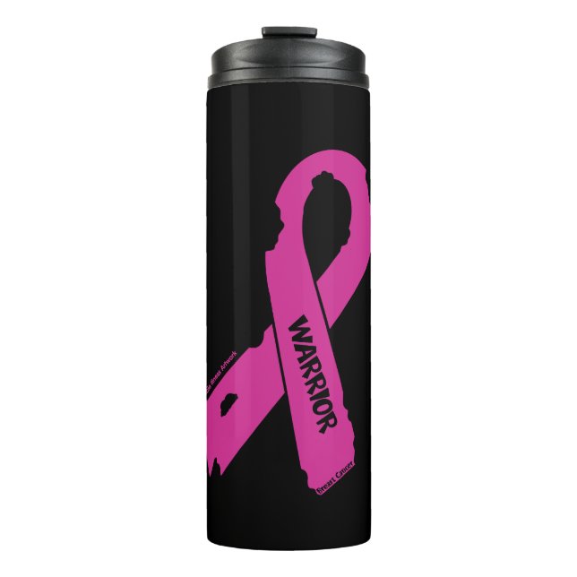 Torn Ribbon/Warrior...Breast Cancer Thermal Tumbler (Front)