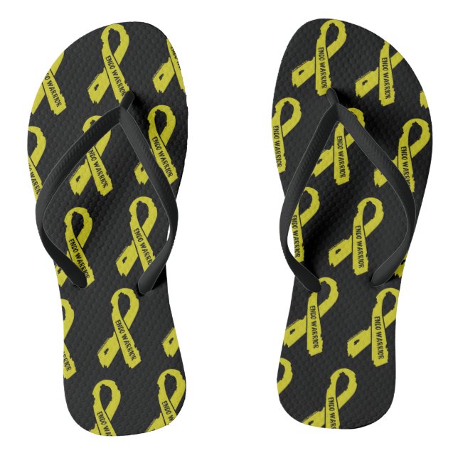 Torn Ribbon/Warrior...Endometriosis Flip Flops (Footbed)