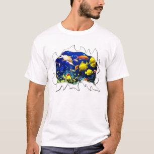Torn Shirt Aquarium Tropical Fish Funny Humour