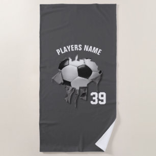 Torn Soccer Beach Towel